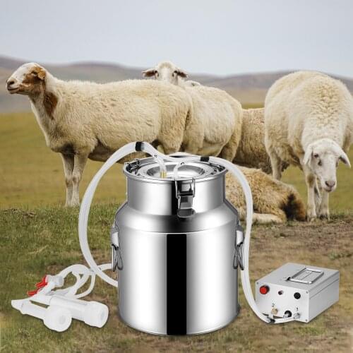 14L Electric Milking Machine For Cattle Goat 220V Pulsating Milking Machine Stainless Steel Milker Bucket Farm Livestock Tool