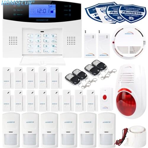 HOMSECUR APP Controlled Wireless GSM-2G Home House Alarm System+Red Flash Siren