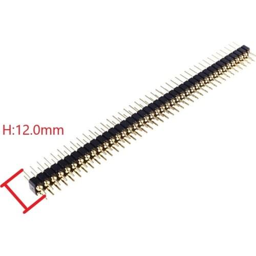 5pcs 2x40P dual Row 80 Pin 2.54mm Round Male Machined Pin Header gold plated through hole Straight PCB Mount