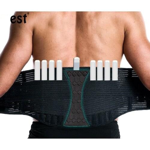 Fitness Breathablel Waist Belt Lumbar Support Lower Brace with Spine 8 Steel Plates Double Pull Straps Back Pain Relief Belt