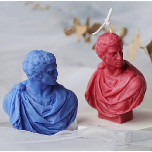 Brutus Gypsum Portrait Candle Mold Decorative Shape Wax Scented Candle DIY Material Gypsum Mold 3d Silicon Candle Molds