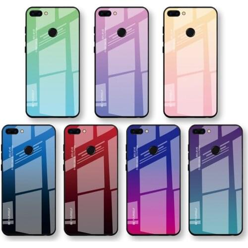 Gradient Tempered Glass For Huawei Honor 8X MAX 9 10 lite magic2 note10 P Smart Y9 2019 Play 8A Enjoy 7s 9Plus V20 PC Back Cover