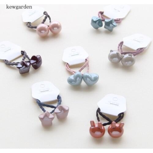 Kewgarden Cartoon Rabbit Elastic Hair Bands Baby Girls Hair Ring Headwear Hair Accessories Hair Rope Scrunchies 10 Pair / Set
