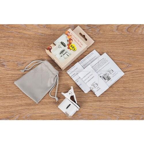 By dhl 200pcs portable Magnifier Led New Mini 60X Pocket Microscope Jewelry Magnifier Loupe Glass LED UV Light