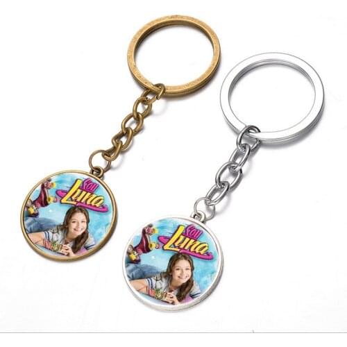 2020 Hot Sale Soy Luna Glass Pendant Keychain Soy Luna Vintage Silver/Bronze color chain Keychain Gift For Children