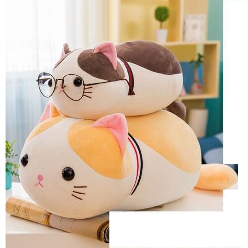 Cute Soft Fat Cat Plush Doll Toy Cartoon Pillow Cushion Kawaii Orange Cat Soft Plush Toys Kids Children Gift Home Decor