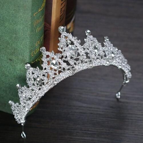 Fashion Bridal Crown Baroque Rhinestone Tiaras Crystal Tiaras For Bridal Headbands Decoration Wedding Hair Accessories