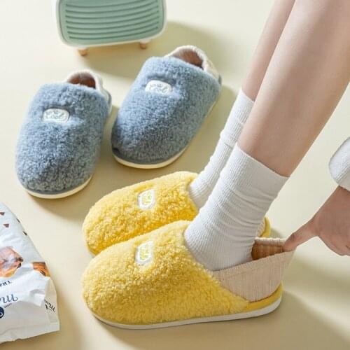 Mens Cotton Slippers Winter Indoor Home Floor Womens Slippers Cotton Shoes Dual Purpose