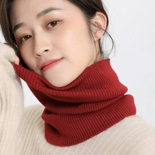 Mans Womans Wool Knit Pullover Protects Cervical Spine Warm Scarf Winter Cycling Cover Face Windproof Fake Collar Snood O20