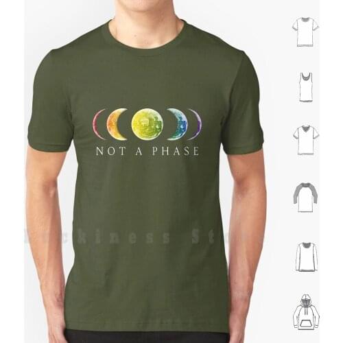 Not A Phase Pride T Shirt DIY Cotton Big Size 6xl Phase Moon Lbgt Pride Trans Bi Pan Lith Asexual Love Bisexual Pansexual