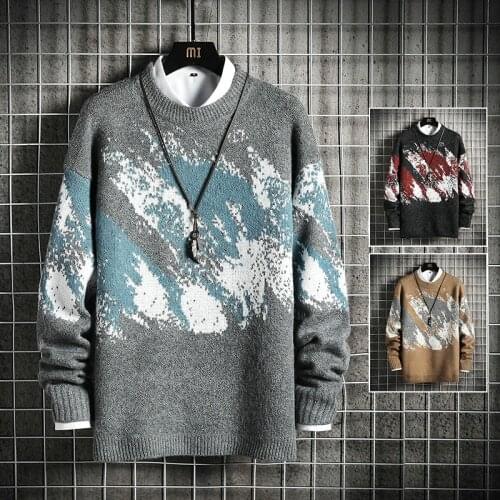 2021New Spring Soft Sweater Men Warm Camouflage Style Pullovers Good Quality Printed Mens New Year Sweaters