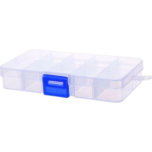 Clear Compartments False Nail Art Tips Storage Box Case