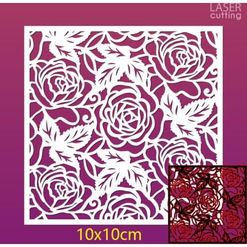 10*10cm Rose flower openwork pattern Metal Cutting Dies and Stamps Stencil for DIY Scrapbooking Photo Album Embossing Paper Card
