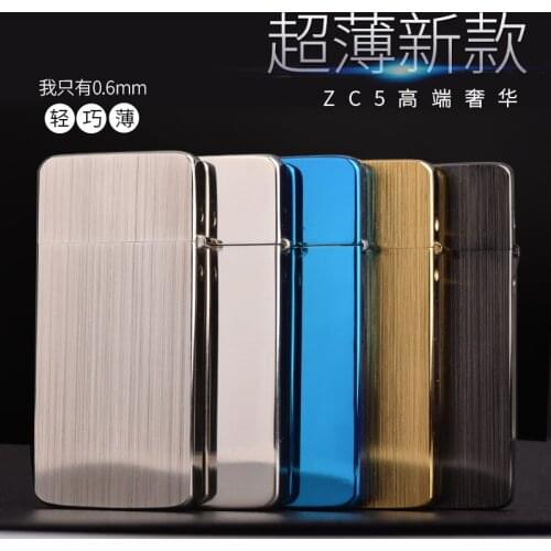 Zorro ZC5 ultra-thin kerosene lighter personality men and women gift vintage pure copper retro windproof slim lighter