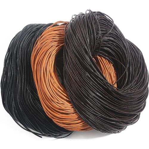 1-5m/lot Dia 1-6mm 3 Colors Flat Leather Cord Real Leather Rope String Cords for Handmade Craft Making Accessories