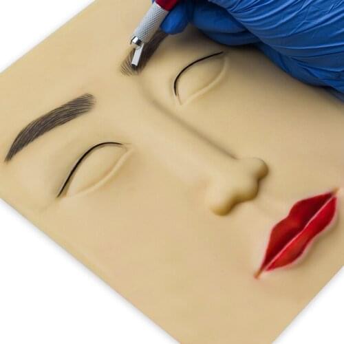 100Pcs 3D Silicone Face Tattoo Practice Skin High Quality Tattoo Design Fake Skins For Beginners Permanent Makeup Practice