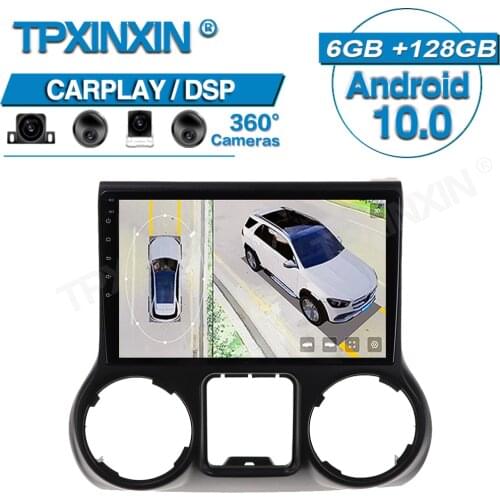 128G For Jeep Grand Wrangler 2011-2016 Camera 360 HD Auto Surround View Car Multimedia Player Stereo Radio GPS Navigtion Player