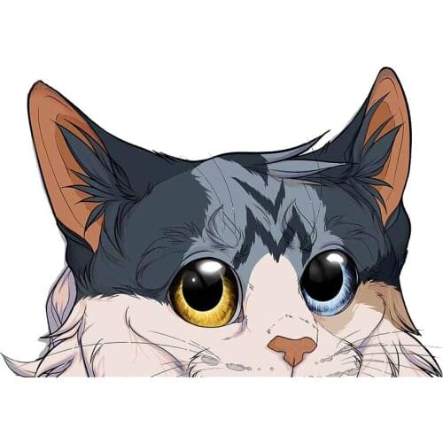 13cm x 9.1cm for Peeker Palepaw Cat Personality Car Stickers Car Accessories Windshield Air Conditioner Decals