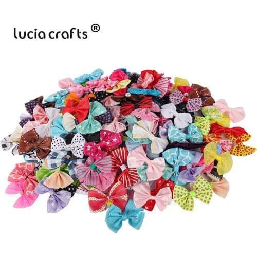 20pcs Approx 40*60mm Random Mixed Bows Appliques DIY Bowknot Craft Headwear Christmas Decor Sewing Garment Accessories B0214