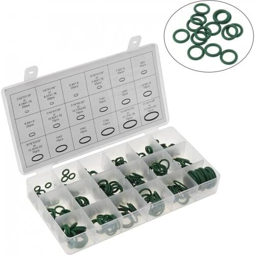 270pcs/lot High Temperature Rubber O-ring Green Gasket Assortment Kit Seals Automotive Air Conditioning Refrigerant