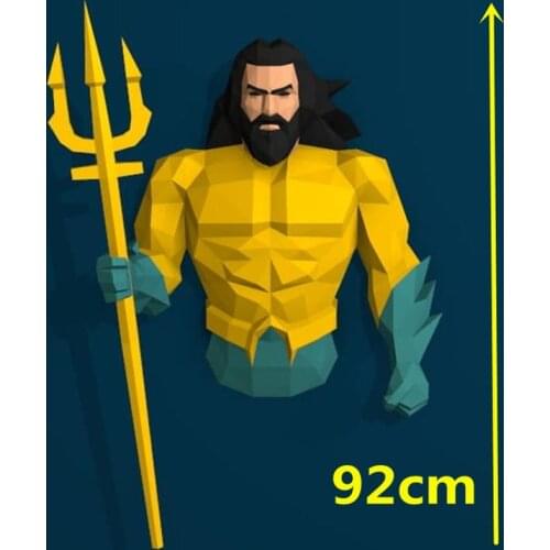92cm Hero Poseidon 3D Paper Model Papercraft Neptune Home Wall Decoration Three-dimensional Puzzle Creative Pendant Adult Toys