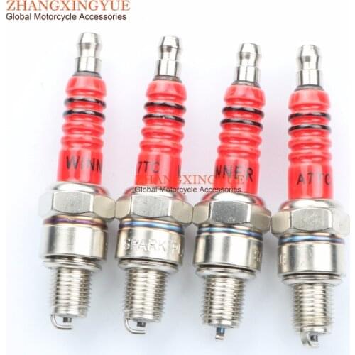 4pc Spark Plug A7TC C7HA C7HSA for 50cc 70cc 90cc 110cc ATV Scooter Pit Dirt Bike Moped Go Kart Quad GY6