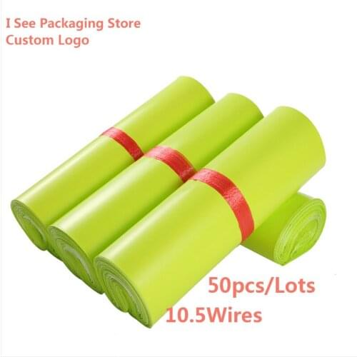50pcs/lot Green Color Courier Bags Self Adhesive Seal Courier Bag Plastic Express Envelope Storage Bags Waterproof Bags