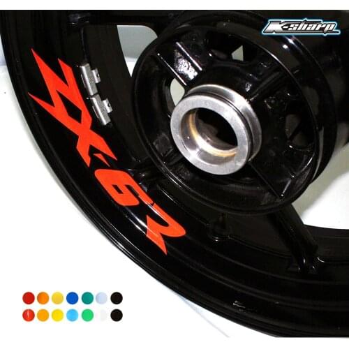 8 X custon inner rim decals wheel reflective Stickers stripes FIT KAWASAKI ZX-6R zx6r