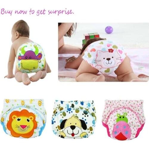 Baby Toddler Training Pants Cartoon Animal Washable Reuseable Baby Kids Cloth Diapers /newborn Underwear Pants/children Shorts