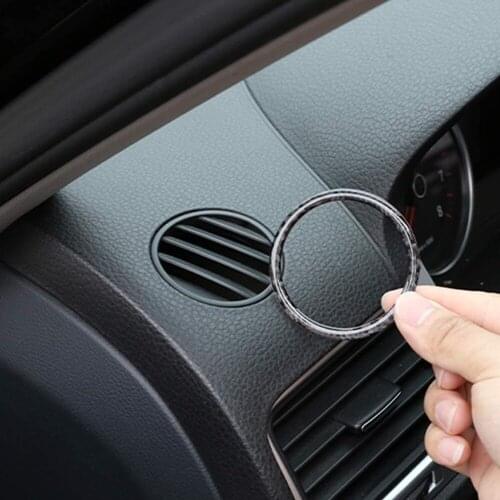 For Volkswagen Touareg 2011-2018 Soft Carbon Fiber Interior 3D Sticker Dashboard Side Air Vent Outlet Trim Cover Accessories