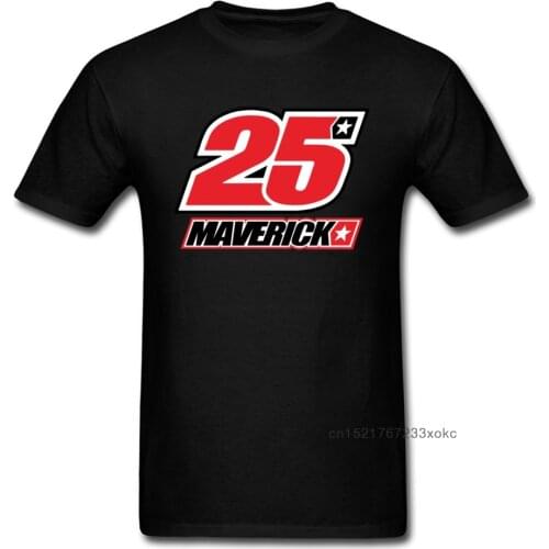 Maverick Vinales 25 Logo T Shirt Moto Biker Clothing Men T-shirt Black Red Top Summer Tee Oversized Tshirt Racer Team