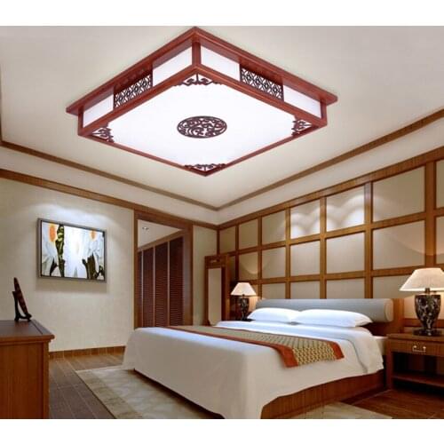 Chinese ceiling lamp acrylic led lamps solid wood Chinese style imitation classical living room lamp bedroom lighting