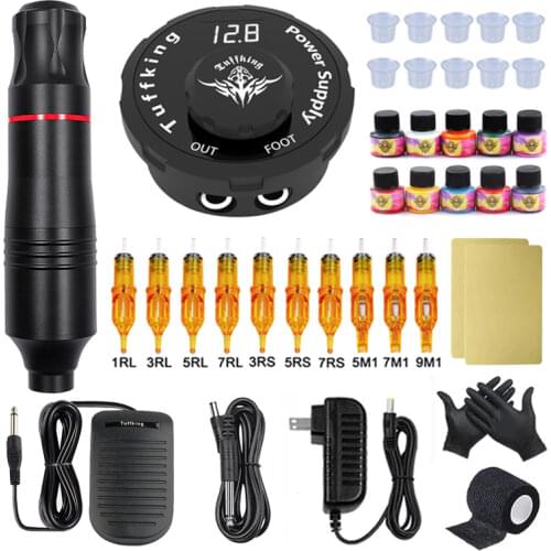 Complete Tattoo Machine Set Tattoo Rotary Machine Pen Style Set Permanent Makeup Machine With Cartridge Needles Tattoo Body Art