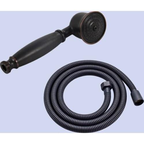 Oil Rubbed Bronze Black Brass Telephone Style Bathroom Shower Head Water Saving Hand Held Shower Head Spray &1.5m Hose Kxz043