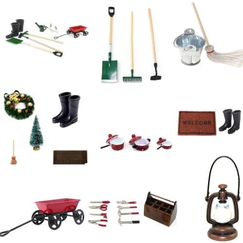 1/12 Scale Mini Garden Tools Model Doll Life Scene Dollhouse Miniature Accessories Decoration Doll House Toy