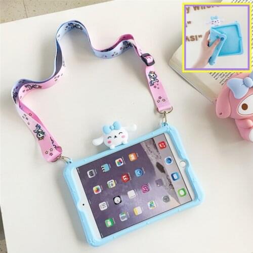 Cartoon Kids Tablet Case For Samsung Galaxy Tab S6 Lite 2020 Silicone soft shell SM-P610 P615 P610 10.4" Cover +Shoulder strap