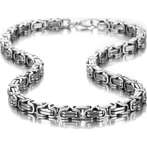 Stainless Steel Men Gold Plated Cuban Link Chain Necklace Male Brake Flat King Rock Fashion Accessory Dropshipping Free Delivery