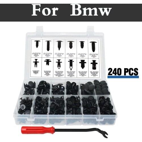 240pcs Car Push Pin Rivet Trim Clips Retainer Set 12 Most Popular Sizes For Bmw E36 E46 E60 E70 E40 E90 F30 F10 1 3 5 7 Series