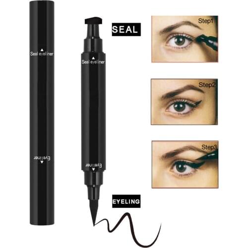 New Makeup Black Eye Liner Liquid Pencil Quick Dry Waterproof Black Double-ended Makeup Stamps Wing Eyeliner Pencil