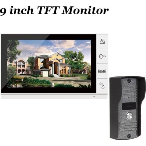 New 9 Inch Big Screen Video Record Door Phone Intercom System Outdoor waterproof Doorbell Camera Intercom Door bell