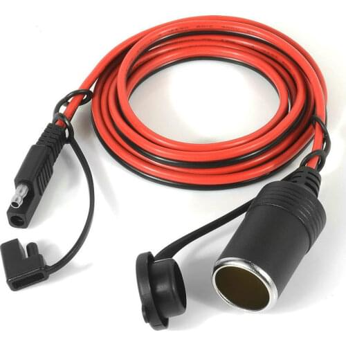 SAE To Car Cigarette Lighter Female Socket To SAE Quick Disconnect Extension Cable 150cm 14AWG Heavy Duty Power Supply Cord