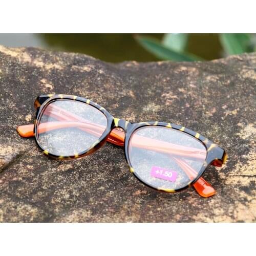 Occhiali Da Lettura Leopard Print Lady For Cat Eye Reading Glasses Spring Hinges Plastic Oculos De Grau + 1.0 1.5 2.0 2.5 3 3.5