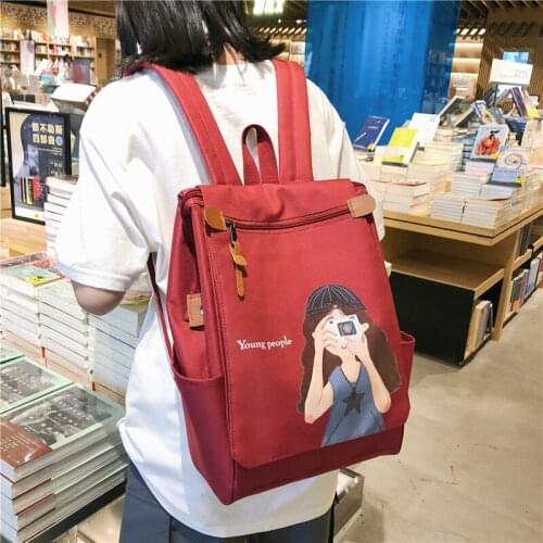 Oxford Backpack Women Shoulder Bag Cartoon Student Bag Large Capacity School Bag for Teenage Girls Female Backpack