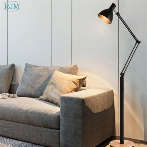 Nordic Modern Minimalist LED Creative Rocker Arm Living Room Tea Table Lamp Bedroom Bedside Lamp Wooden Floor Lamp