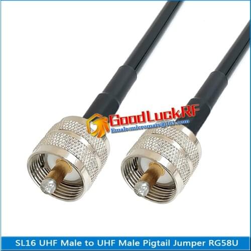 SL16 Dual UHF Male To UHF Male Connector Pigtail Jumper RG-58 RG58 3D-FB Extend copper cable 50 Ohm PL259 SO239 High-quality