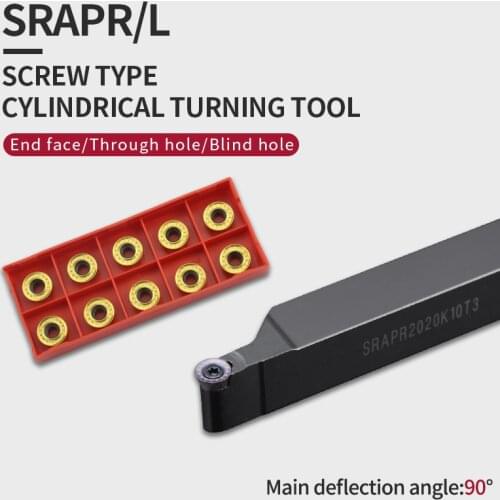 SRAPR1616H08 SRAPR2020K10 SRAPR2525M10 External Turning Tool Holder RPMT/RPGT Carbide Inserts Lathe Cutting Machine Tools Set