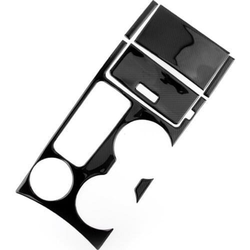 1 Set Black Carbon Fiber Console Gear Shift Box Panel Covers Trims LHD Fit for Ford Explorer 2013 2014 2015 2016 2017 2018 2019