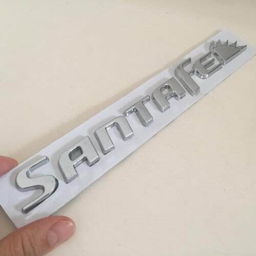 1pcs ABS SANTAFE SANTA FE car Letter Rear trunk Decals Emblem badge sticker Decal Car styling auto Accessories