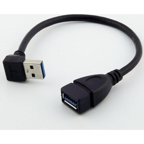 1pc USB 3.0 Type A Male Down Angle to USB 3.0 A Female Data Extension Adapter Cable 24cm
