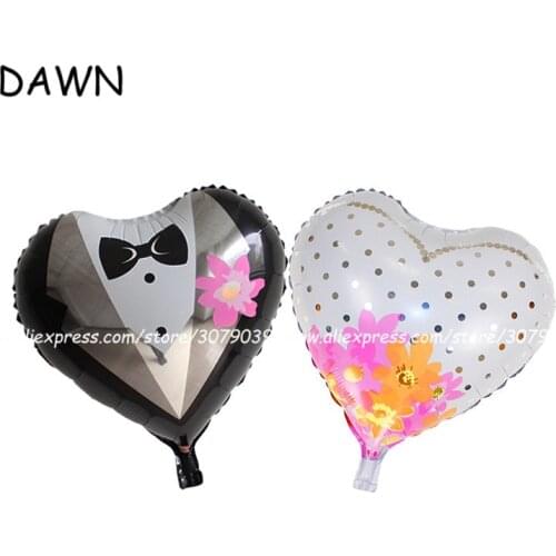 25pcs/lot 18-inch wedding party balloon heart-shaped aluminum helium balloon bride groom wedding venues decorated balloons